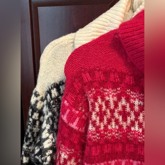 TWO PACK Universal Thread Fair Isle Cropped Turtleneck Sweaters - Picture 1 of 8